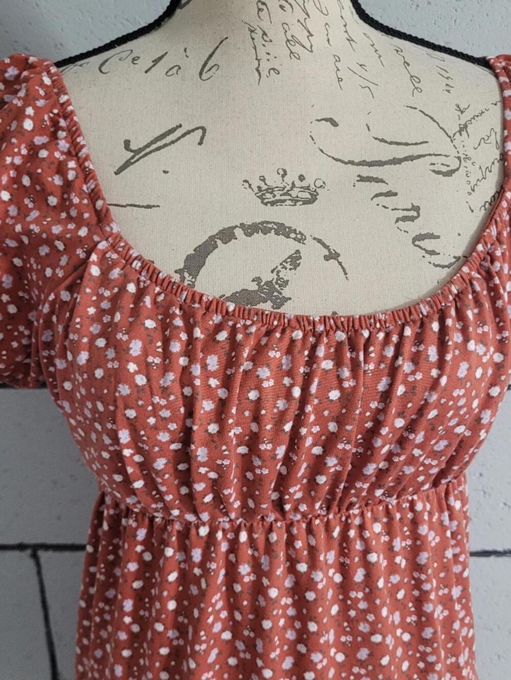 BUNDLE SALE! Hollister Blush Red Floral Baby Doll Dress Sz S - Picture 2 of 6